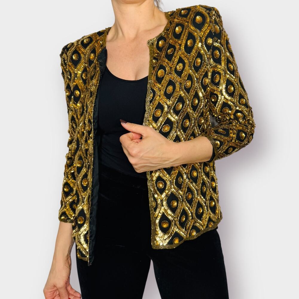 Vintage 90s‎ Stenay Sequin Jacket Top - Picture 3 of 6